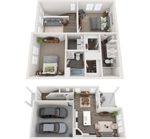 Caso Leander Luxury Rental Homes in Leander, Texas B1 Duplex Floor Plan